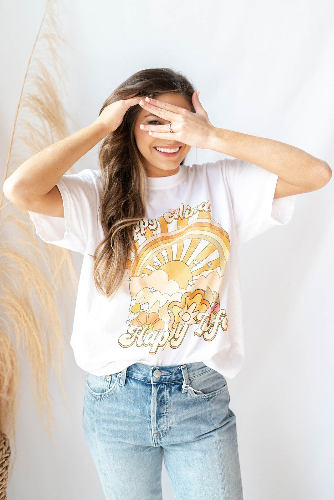 mode, happy mind happy life tee