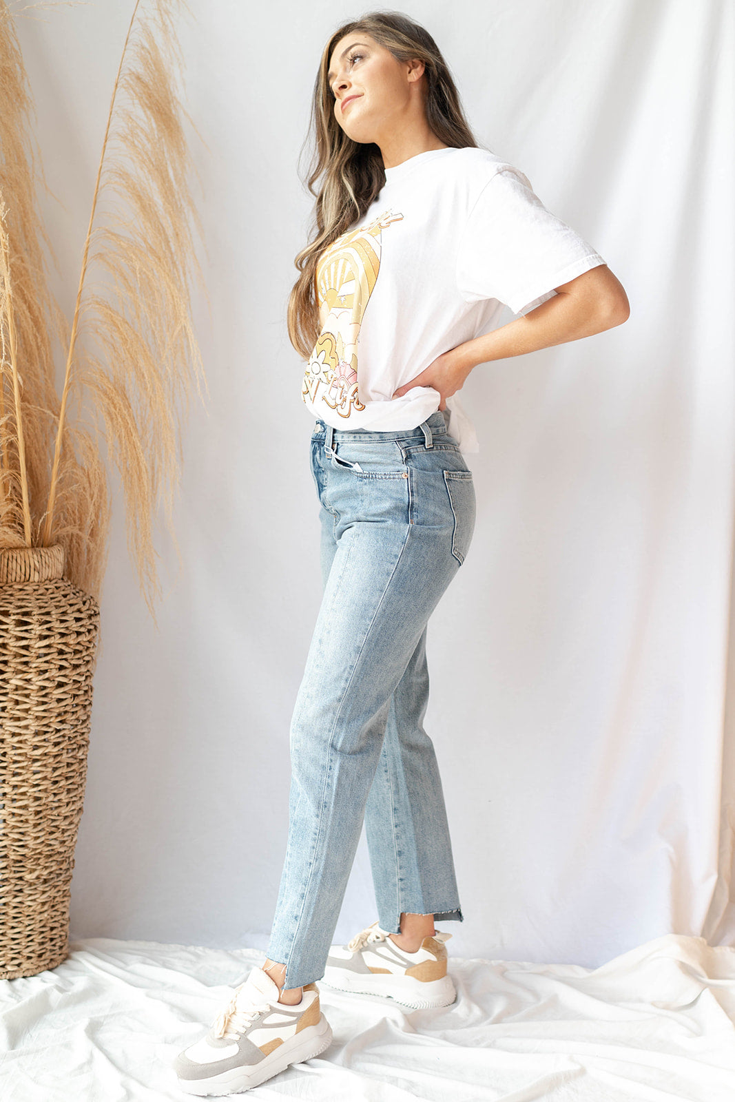mode, charlie high rise reconstructed jeans