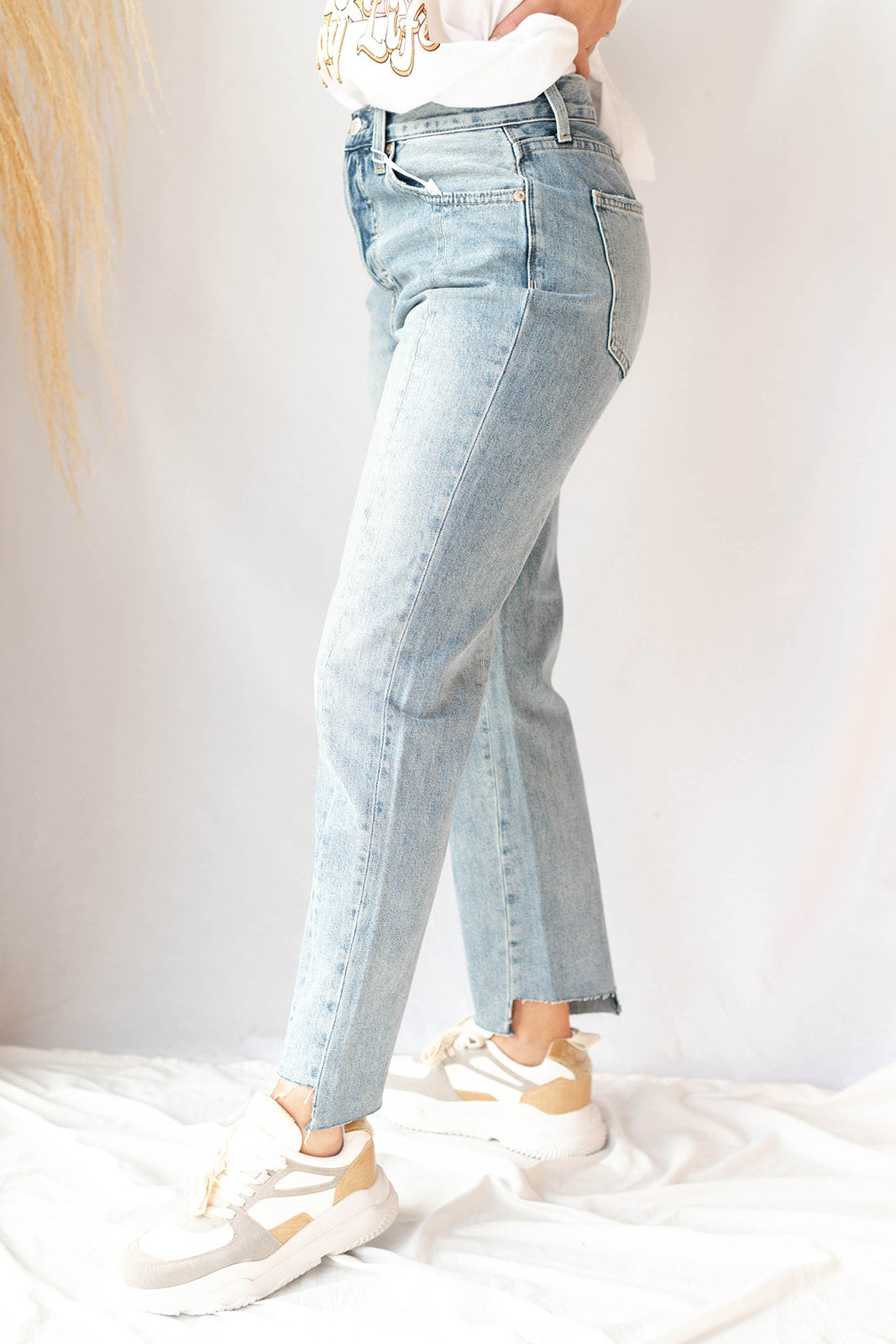 mode, charlie high rise reconstructed jeans