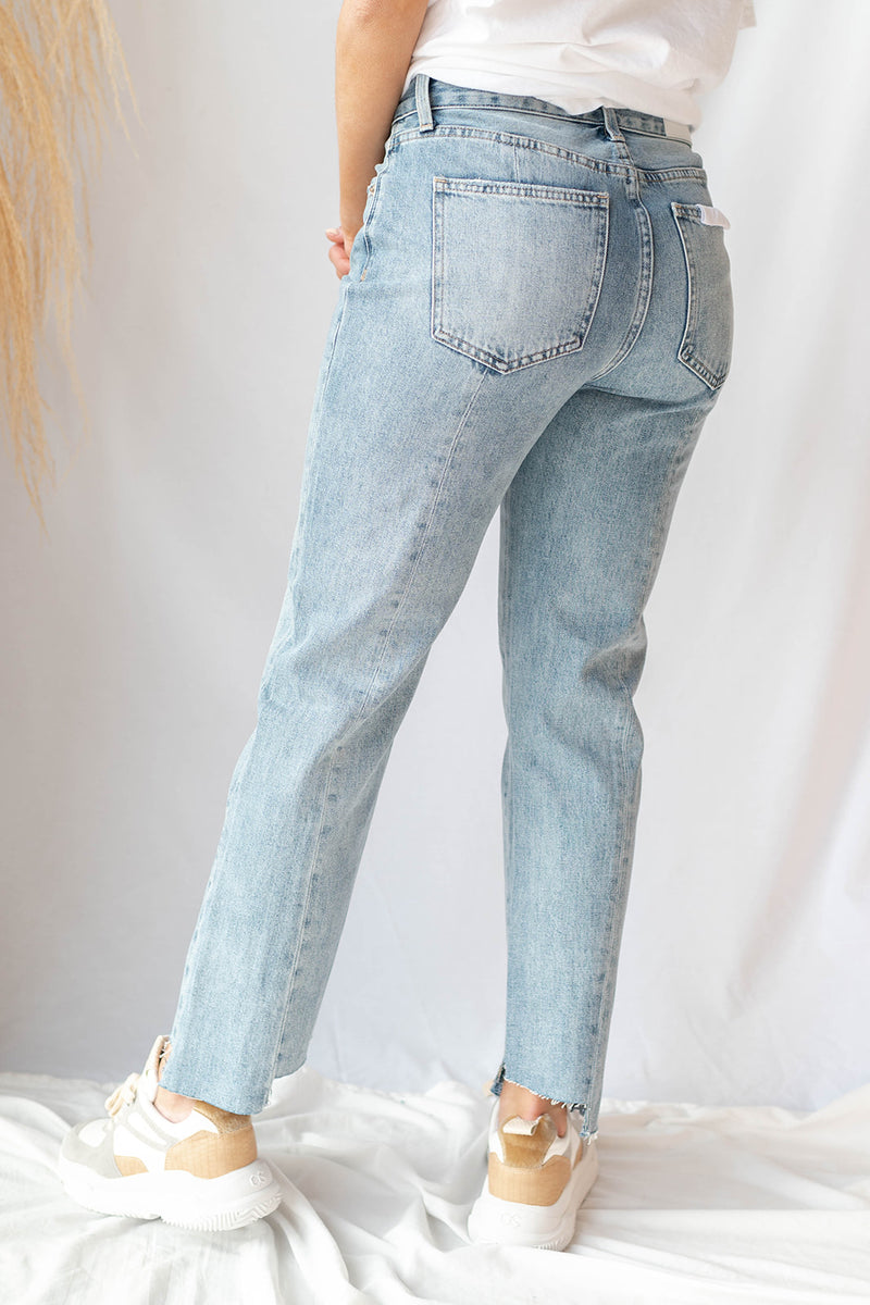 mode, charlie high rise reconstructed jeans