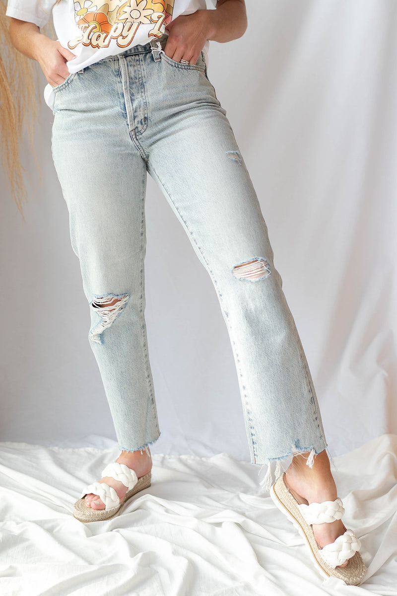 mode, charlie high rise straight jeans