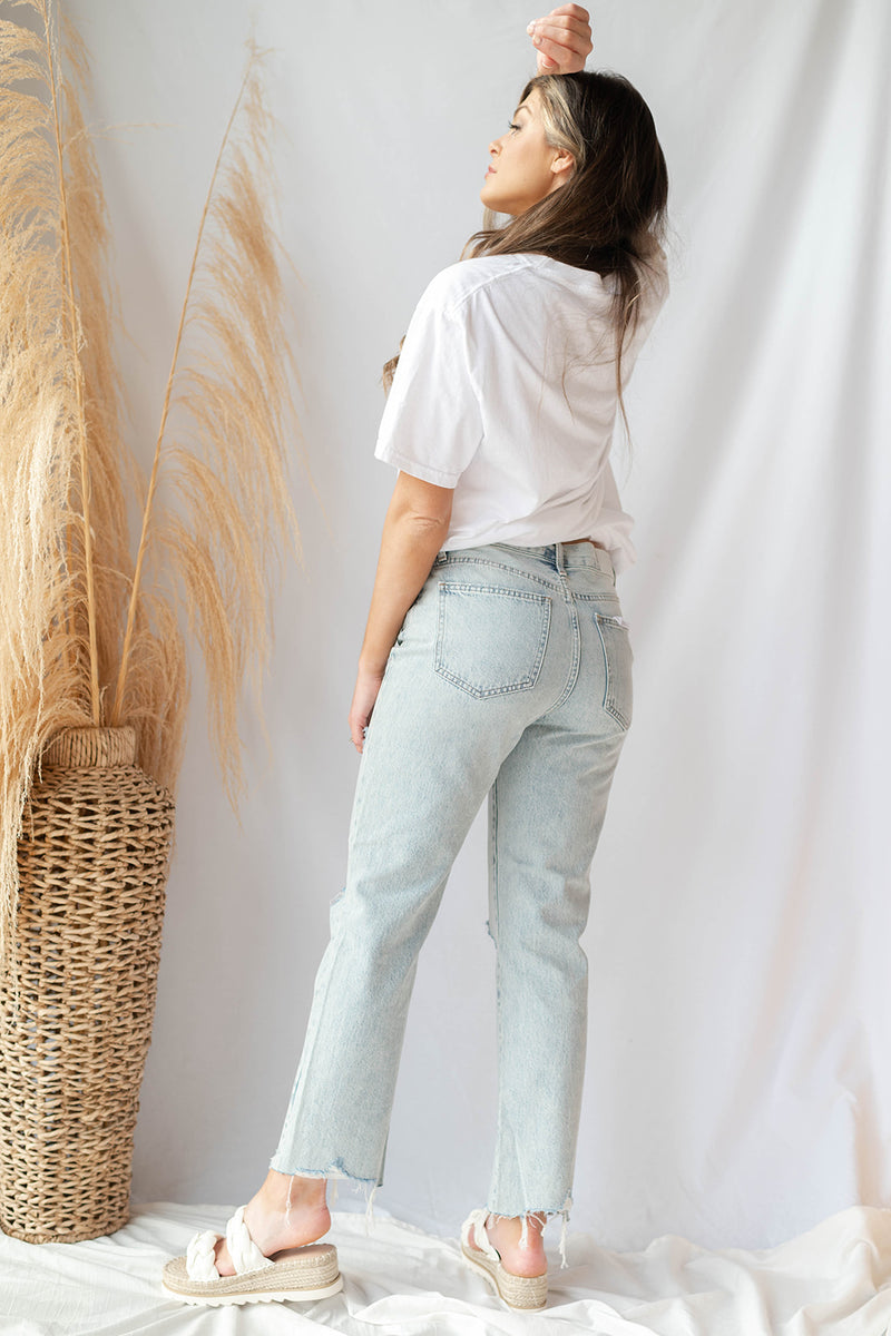 mode, charlie high rise straight jeans