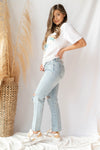 mode, keaton high rise slim straight jeans 2.0