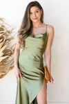 mode, honeymoon with me cowel neck dress