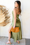 mode, honeymoon with me cowel neck dress