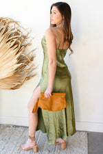 mode, honeymoon with me cowel neck dress