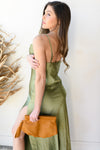 mode, honeymoon with me cowel neck dress