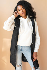 mode, long puffer vest