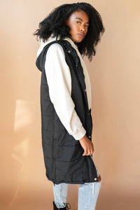 mode, long puffer vest