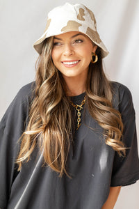mode, austin cow print bucket hat