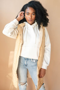 mode, long puffer vest