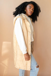 mode, long puffer vest