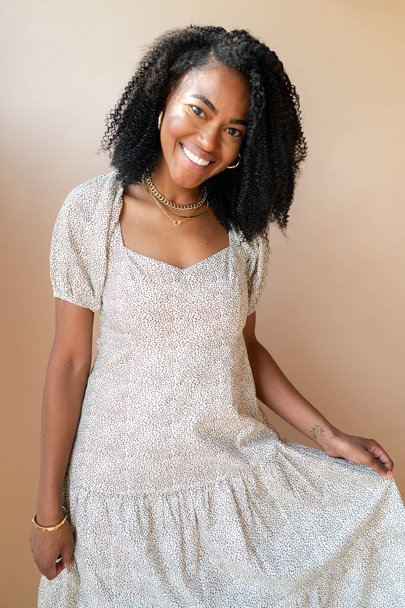 mode, waller tiered midi dress