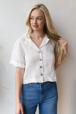 mode, easy saturday collared top