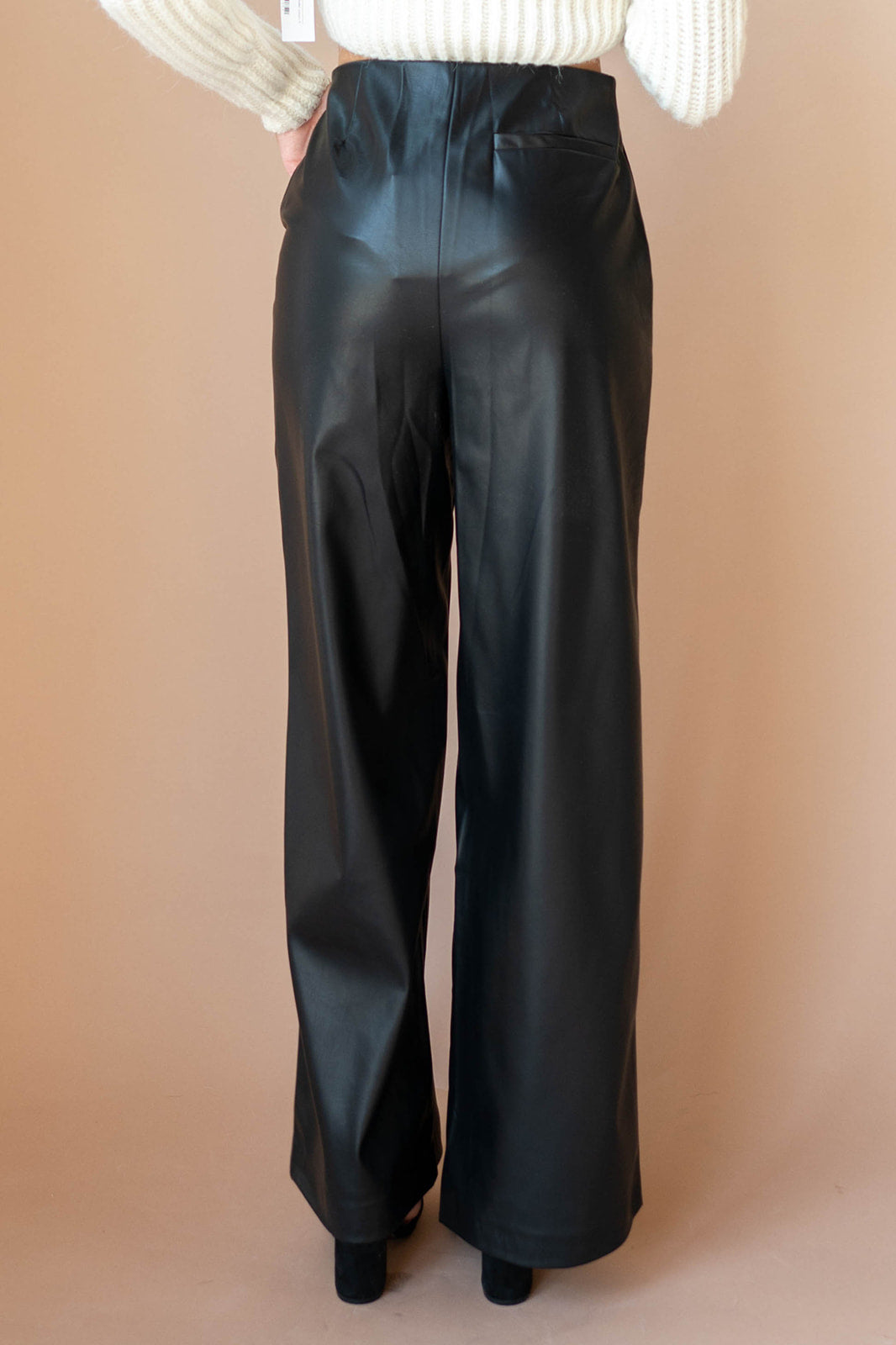 mode, bianca vegan leather trousers