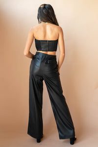 mode, tasha vegan leather corset