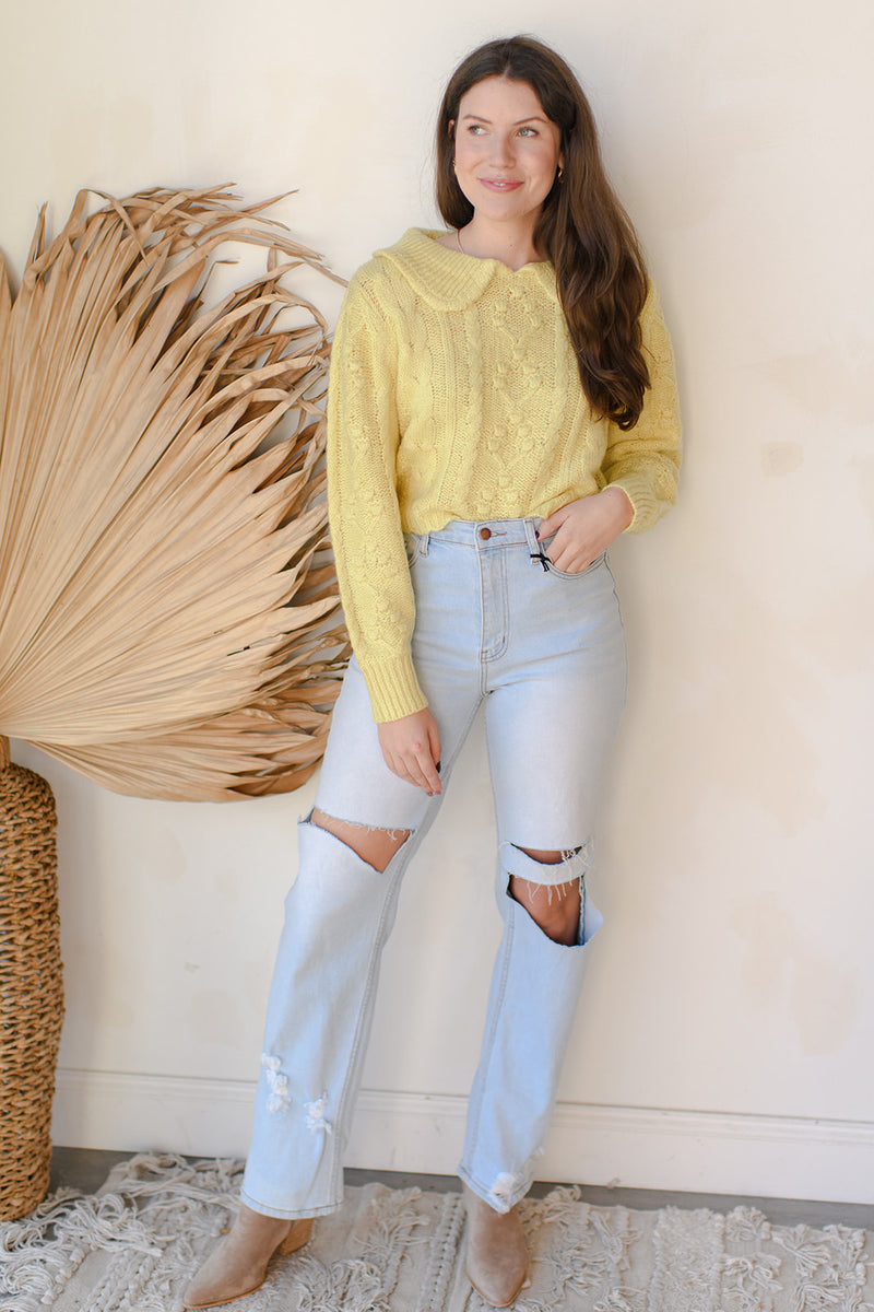 mode, mellow yellow sweater