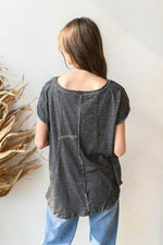 mode, a-line washed knit top