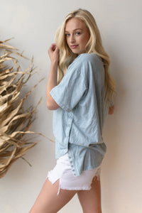 mode, side snap oversized tee