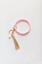 mode, happy beaded key ring