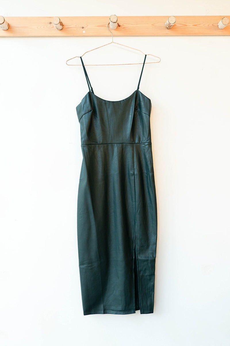 mode, connor faux leather midi dress