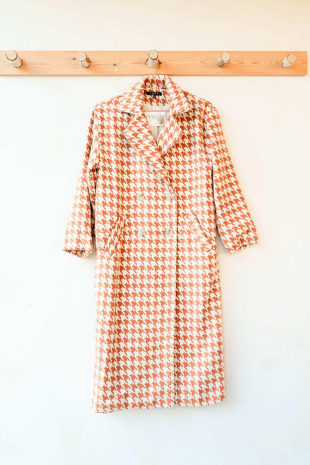 mode, elegant houndstooth coat