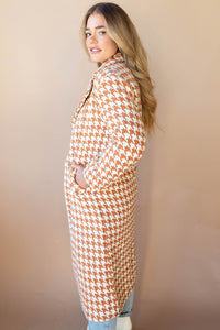 mode, elegant houndstooth coat