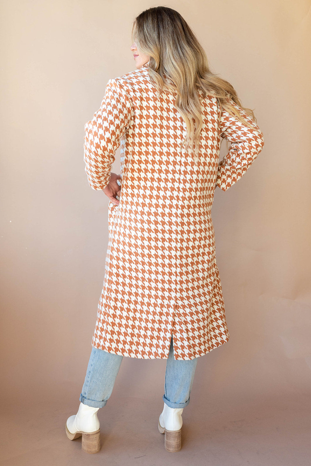 mode, elegant houndstooth coat