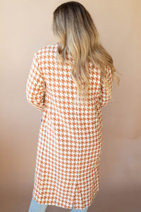 mode, elegant houndstooth coat