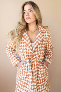 mode, elegant houndstooth coat