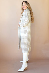 mode, elegant houndstooth coat