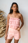 mode, dazzle me strapless top