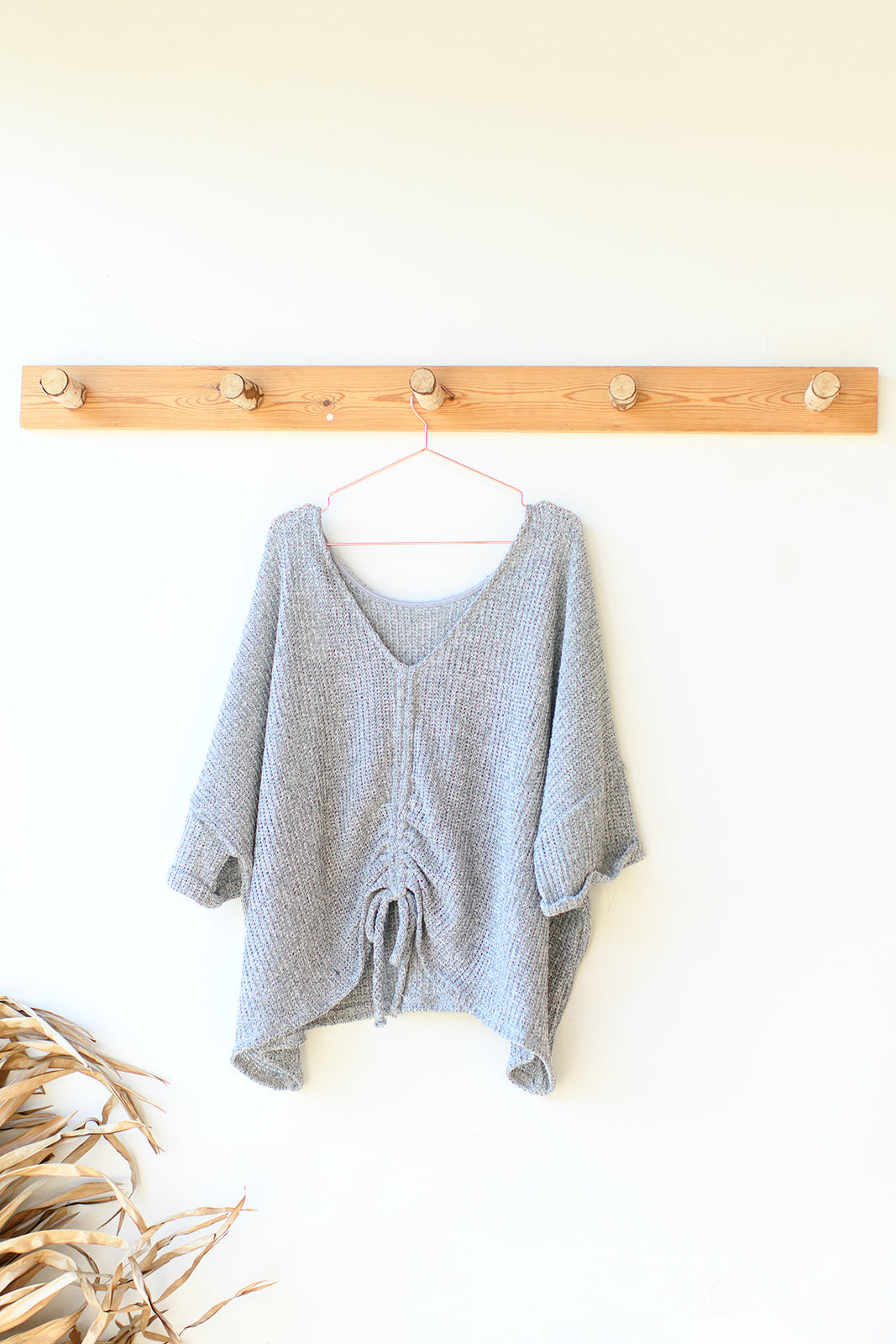 mode, roll-up sleeve back ruching top