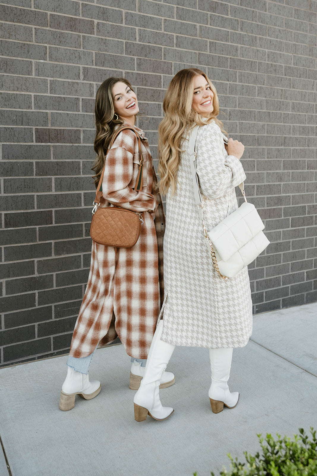 mode, elegant houndstooth coat