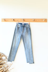 mode, charlie high rise reconstructed jeans