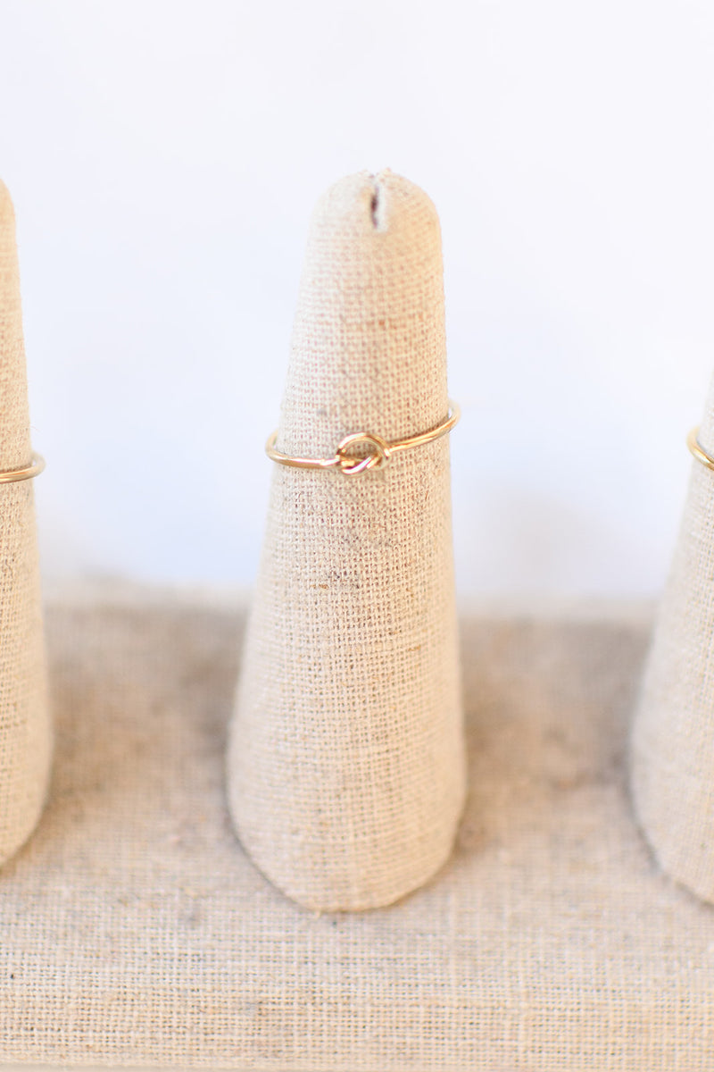 gold filled stackable ring knot