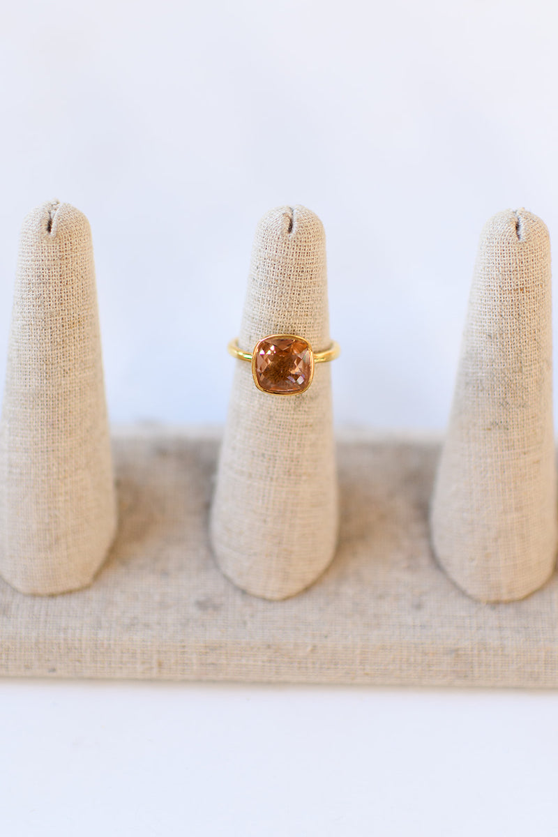 morganite gold filled ring