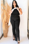 mode, amelia front slit jeans