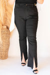 mode, amelia front slit jeans