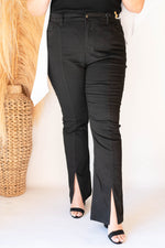 mode, amelia front slit jeans