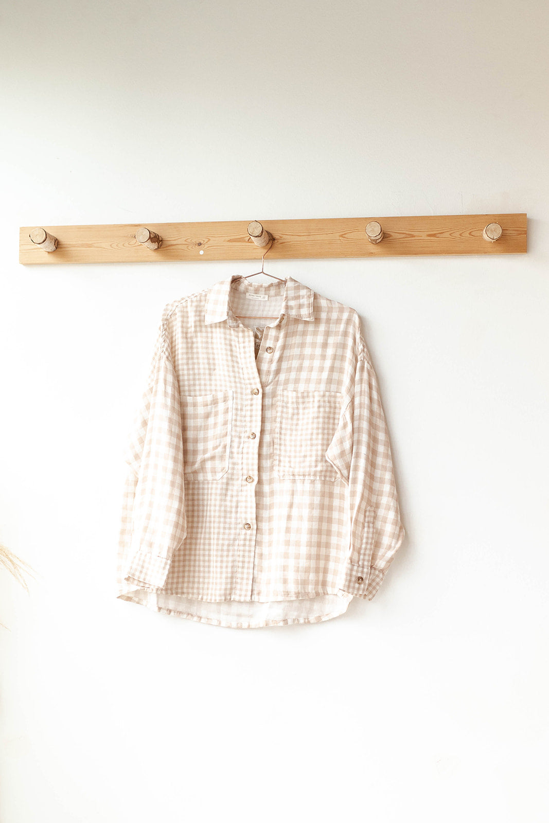 mode, checked out linen long sleeve