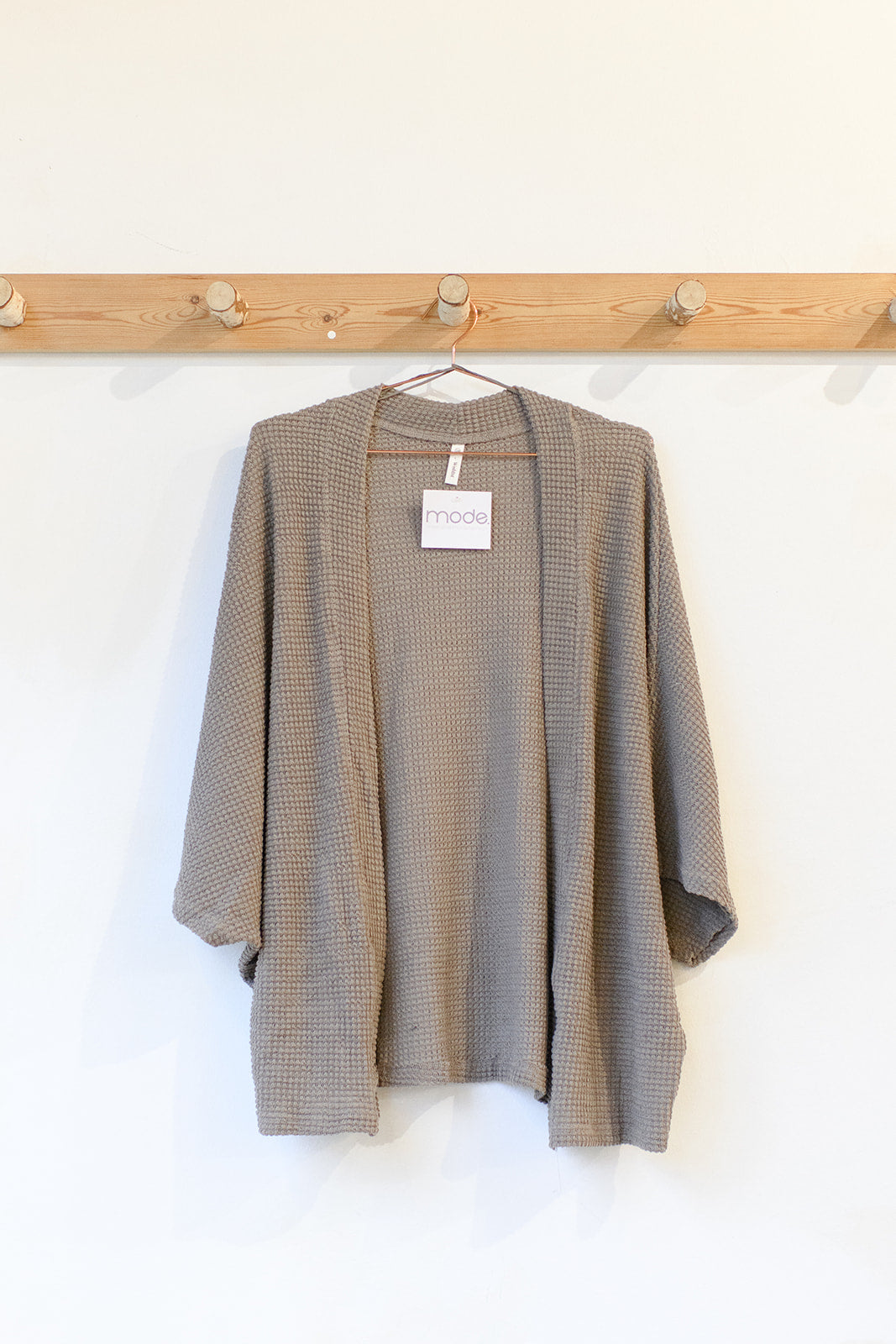 mode, waffle knit kimono