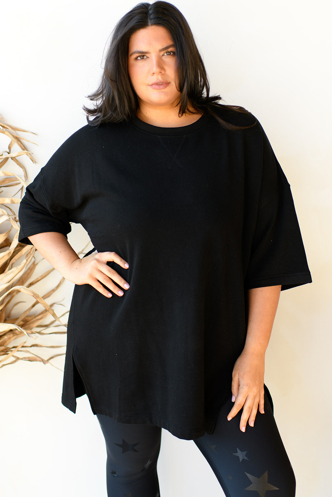 mode, lazy day longline top