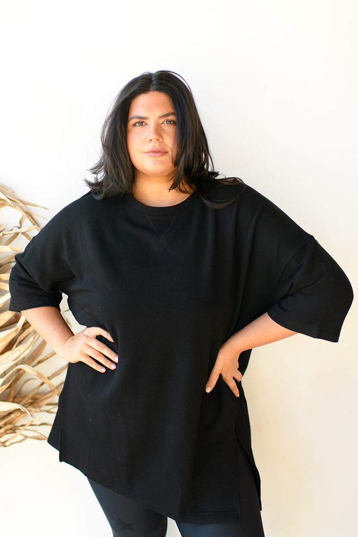 mode, lazy day longline top