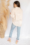 mode, checked out linen long sleeve