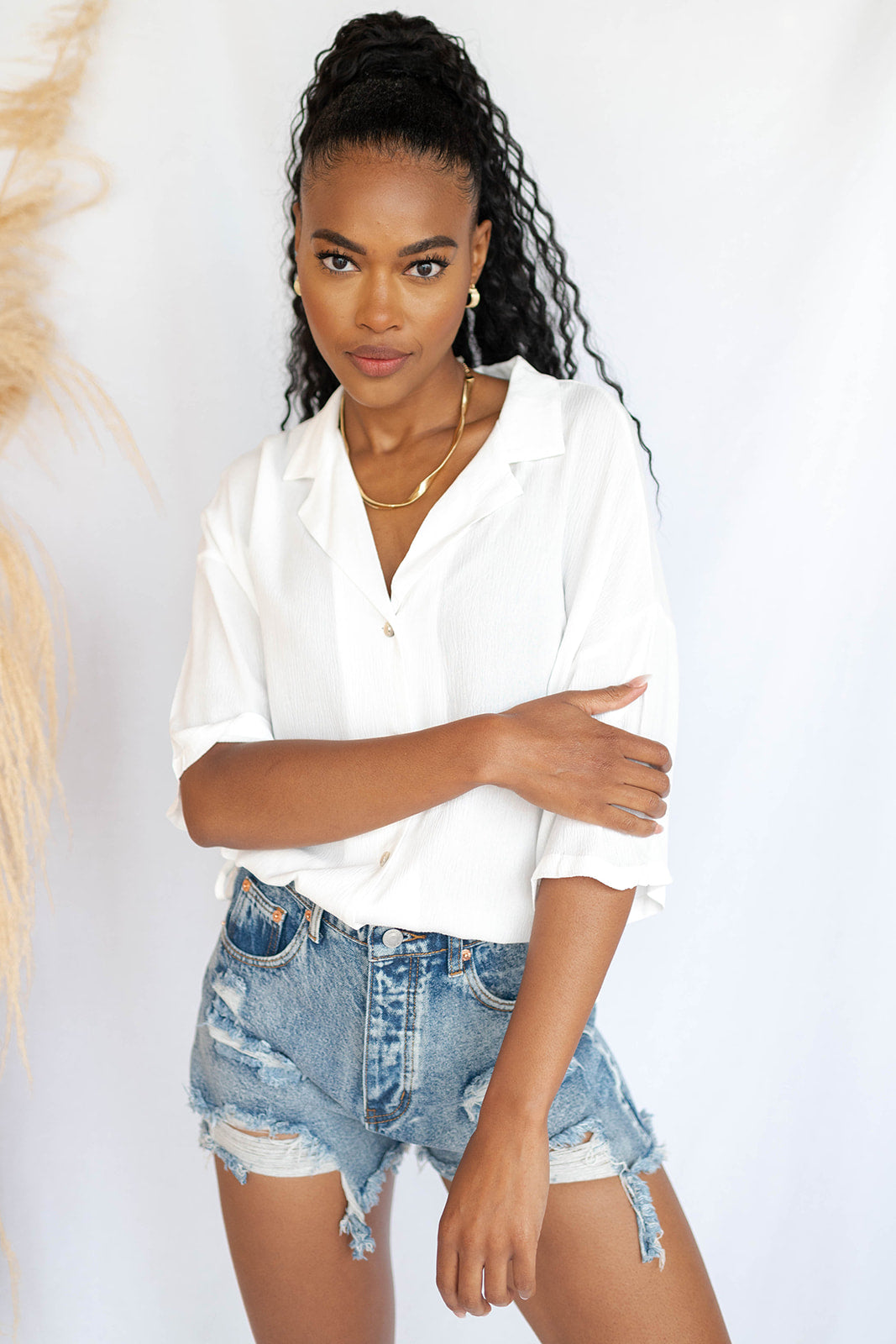 mode, light the sky blouse