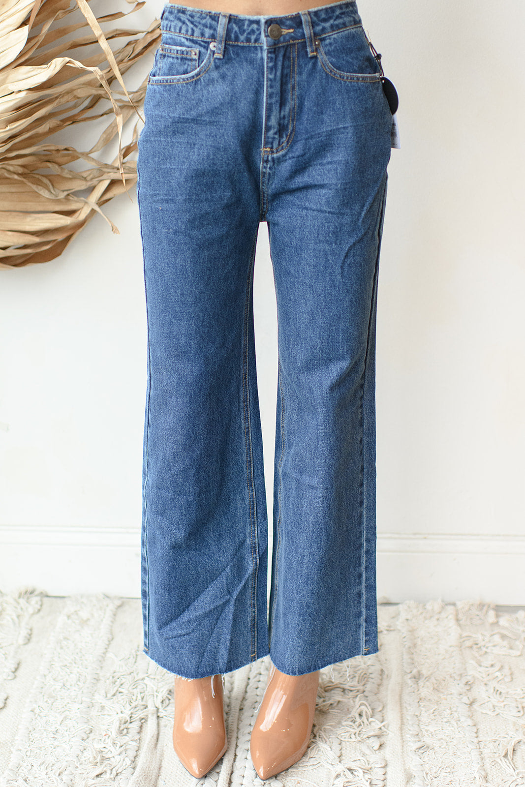 mode, gabi crop flare wvn denim pant