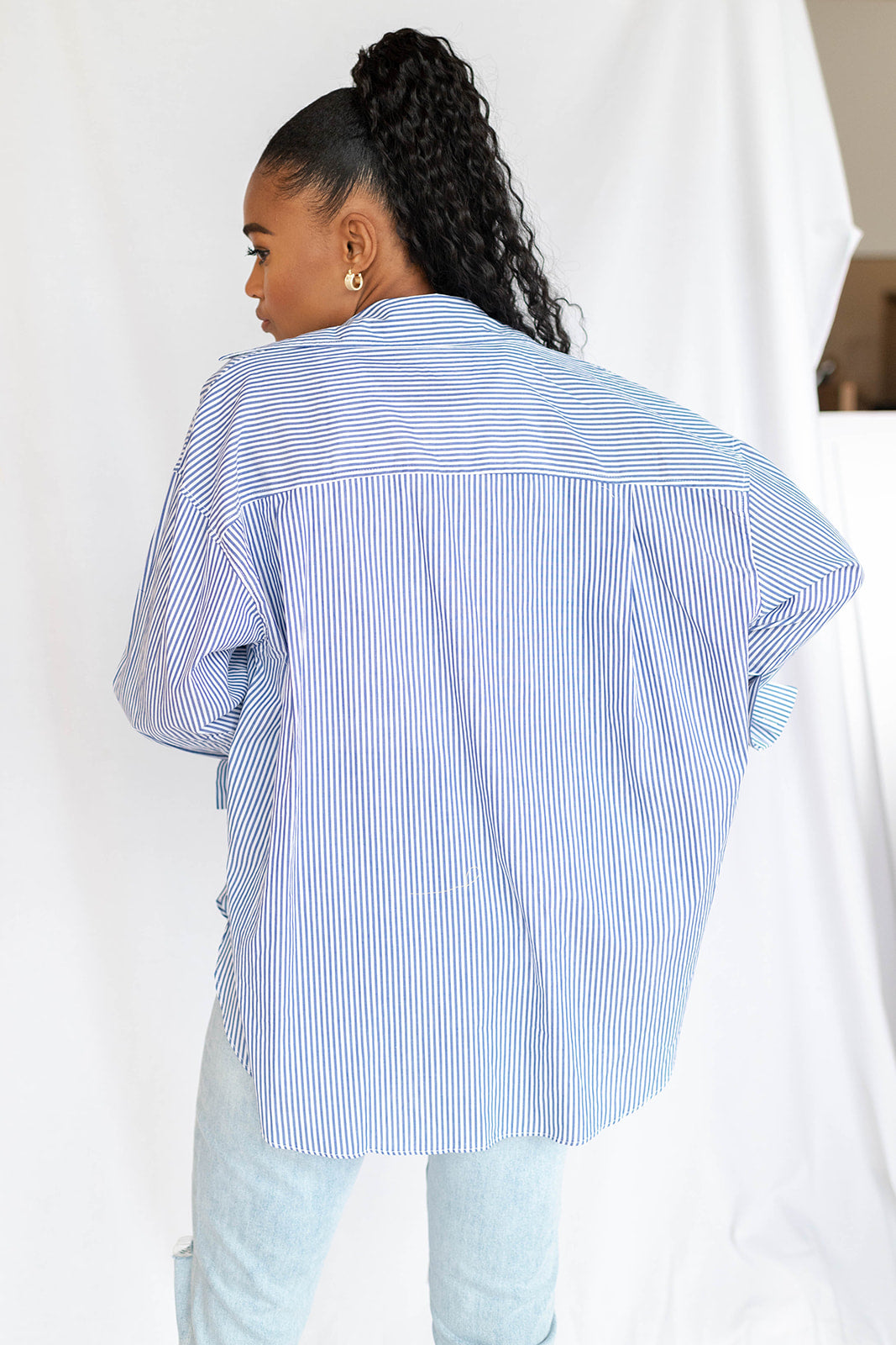 mode, none ya business button up shirt