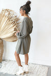 drawstring waist mini dress
