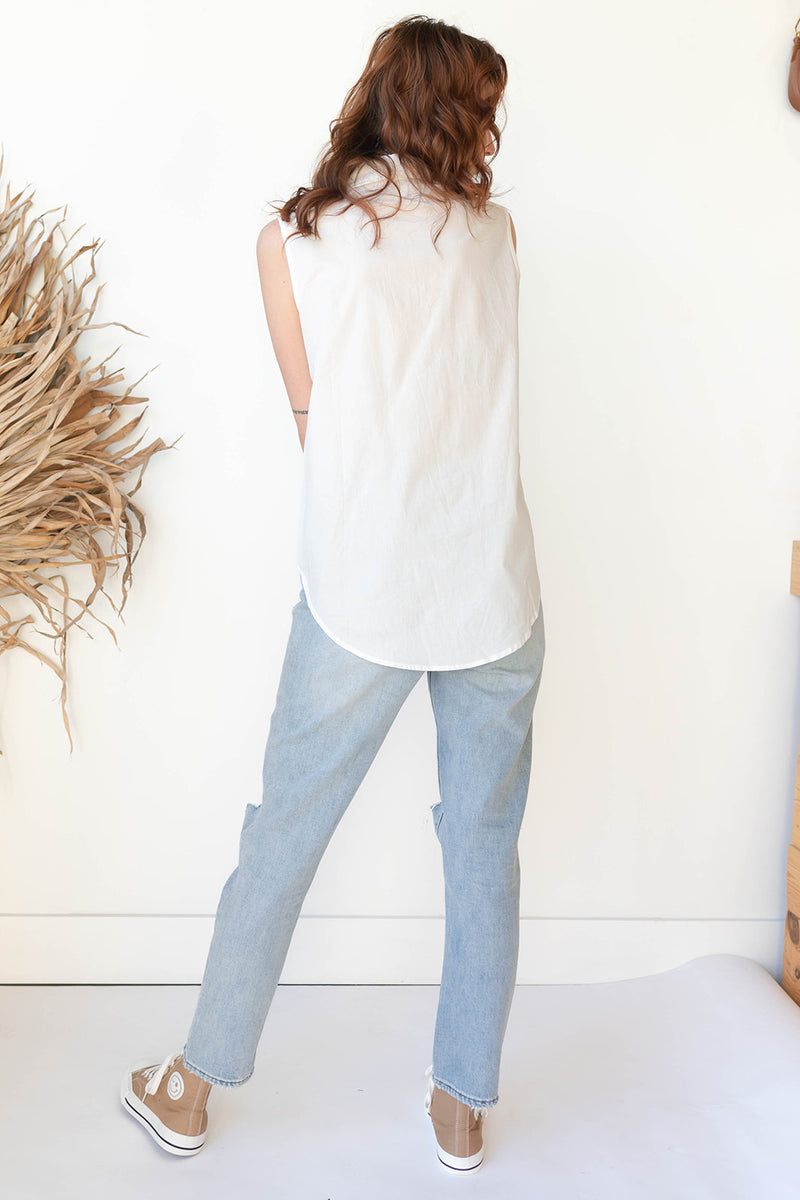 mode, nancy button up tank